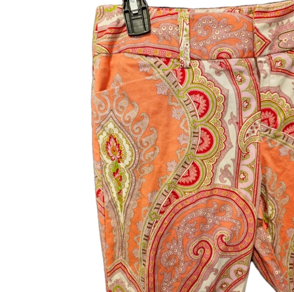 Paisley Print Pants Y2K Inspired Bandana Style‎ , Streetwear Size 4, Pink - Picture 3 of 7